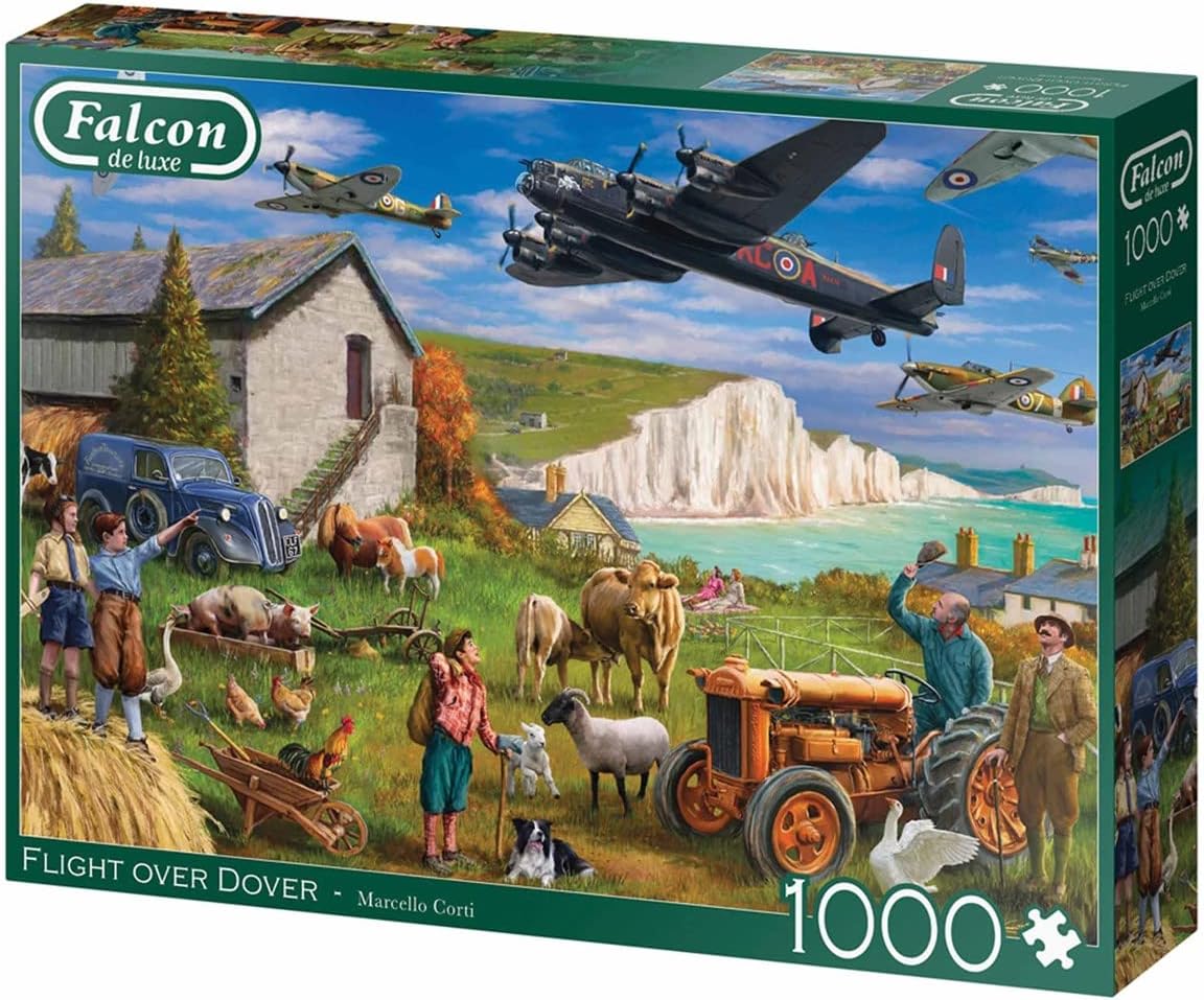 Jumbo, Falcon de luxe - Flight over Dover, Jigsaw Puzzles for Adults, 1000 piece