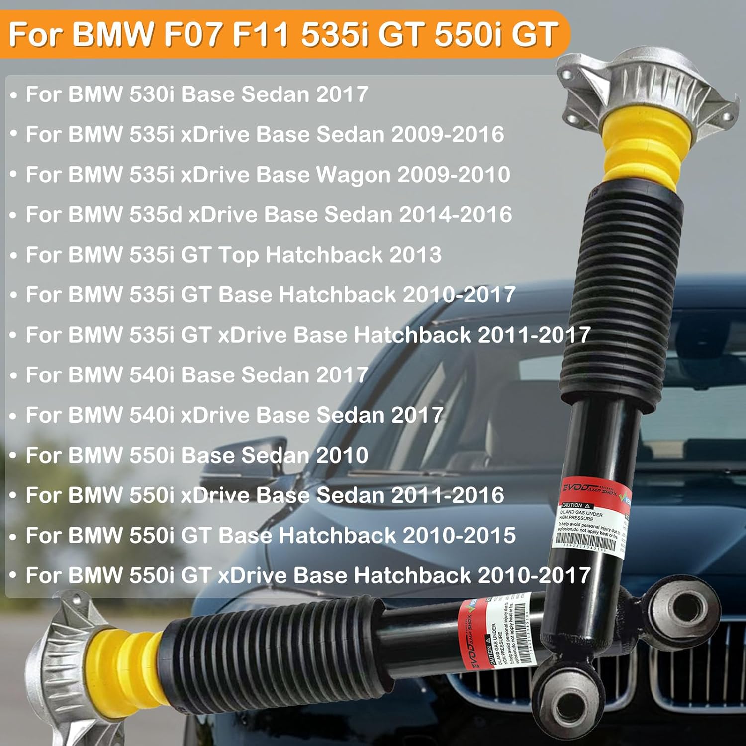 Rear Shocks Absorber Struts Assembly w/o EDC for BMW F07 550i GT Base 2010-2015, 535i GT Base 2010-2017, 530i 540i Base 2017, 550i Base 2010, F11 2WD/RWD 2011-2016 33526795449 33526798150