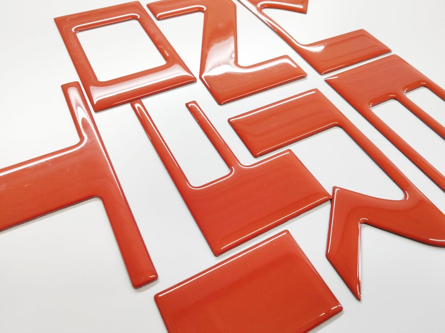 3D Domed Raised Tailgate Letters Compatible with Frontier 2025 2026 US Made (Black with RED Outline)