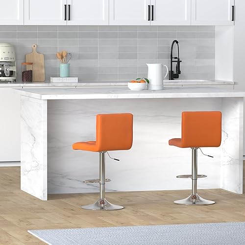 Miniatura 10 de Taburetes de bar de leopardo, moderno taburete giratorio ajustable de piel sintética con respaldo, juego de 2 (gris) Gris,Negro -,Caqui,Blanco,gris