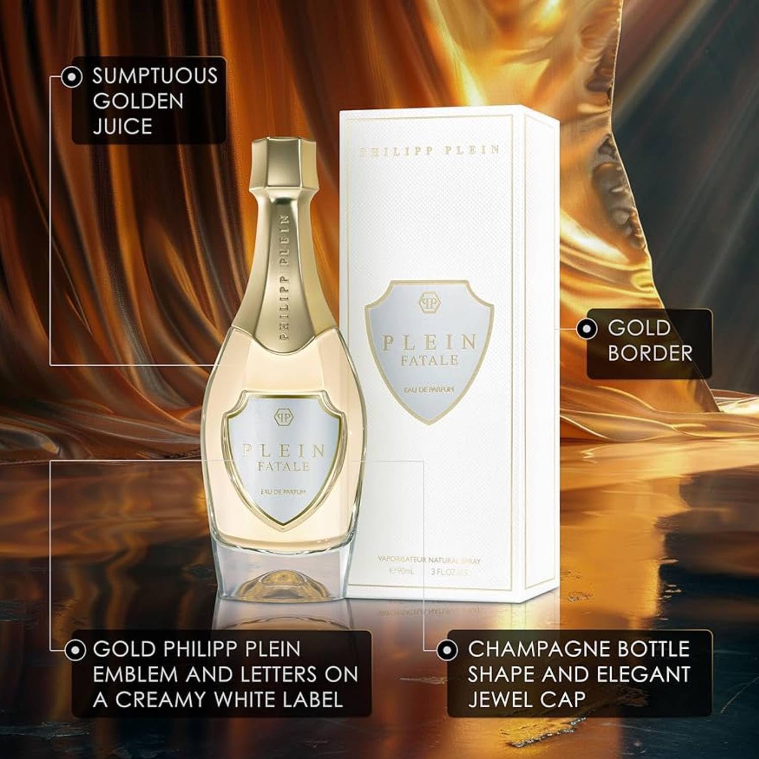 Philipp Plein Fatale Geschenkset für Damen, Eau de Parfum 50 ml und Körpercreme 75 ml, intensiver weiblicher Duft mit feuchtigkeitsspendender Körperlotion