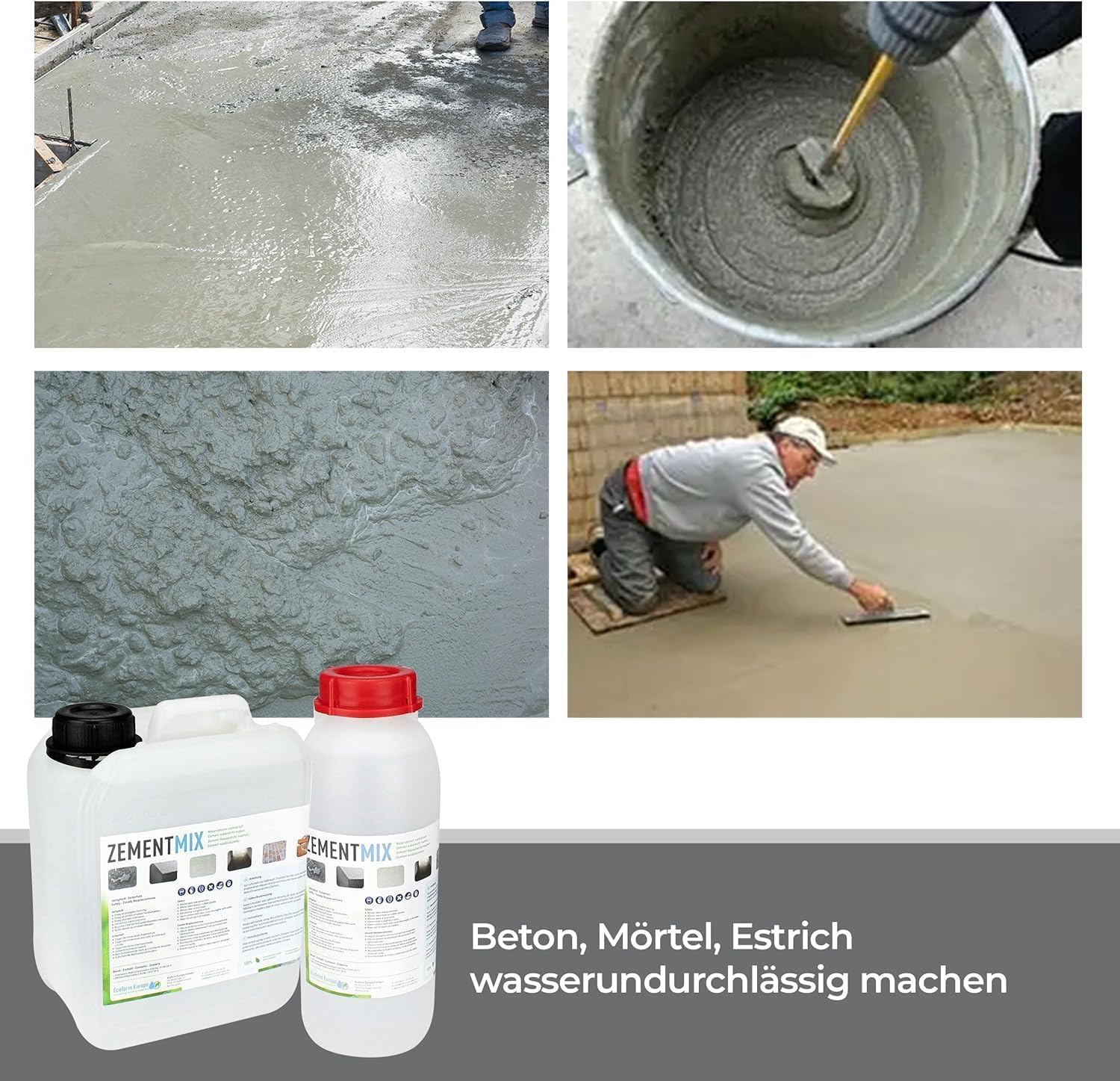 Cement Mix - Trwały 100% wodoodporny uszczelniacz do betonu - Przezroczysty 5L - Wodoodporna mieszanka cementowa do betonu - Łatwy w użyciu - Profesjonalny