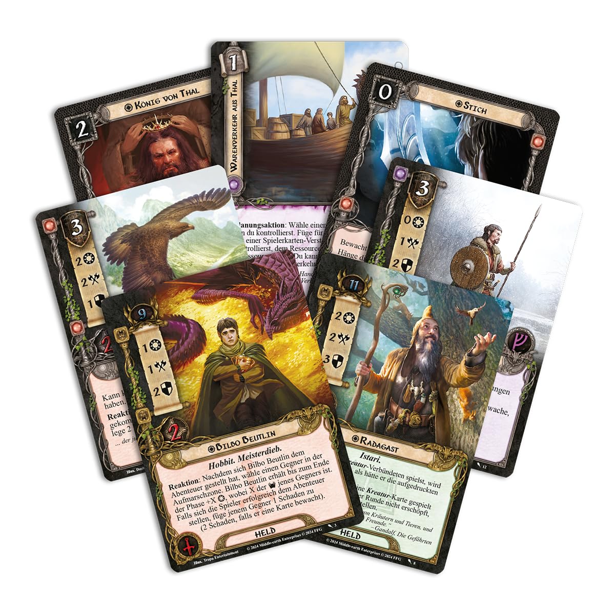 Fantasy Flight Games, Der Herr der Ringe: LCG – Ered Mithrin, Helden-Erweiterung, Expertenspiel, Kartenspiel, 1-4 Spieler, Ab 14+ Jahren, 30 Minuten je Spieler, Deutsch