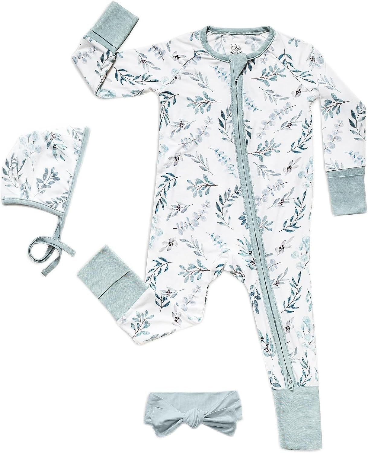 Miaoberry Pajama Set for Baby Boys & Girls – Viscose from Bamboo Sleepwear Set - Eucalyptus