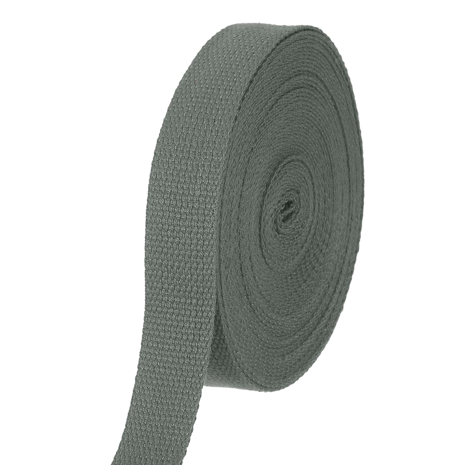 sourcing map Cotton Webbing 1 Inch 11 Yard Polyester Cotton Weave Webbing Strap Twill Tape Ribbon for Arts and Crafts Webbing Tote Bag Handles Cloth Belt Making Outdoor Supplies, Grey โ image 1