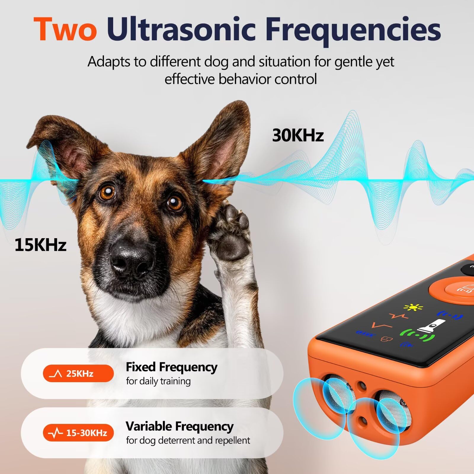 Dispositivo ultrasónico disuasorio de ladridos de perro, dispositivo de control antiladridos con pantalla LED y 3 modos, dispositivos de entrenamiento de perros para corregir malos