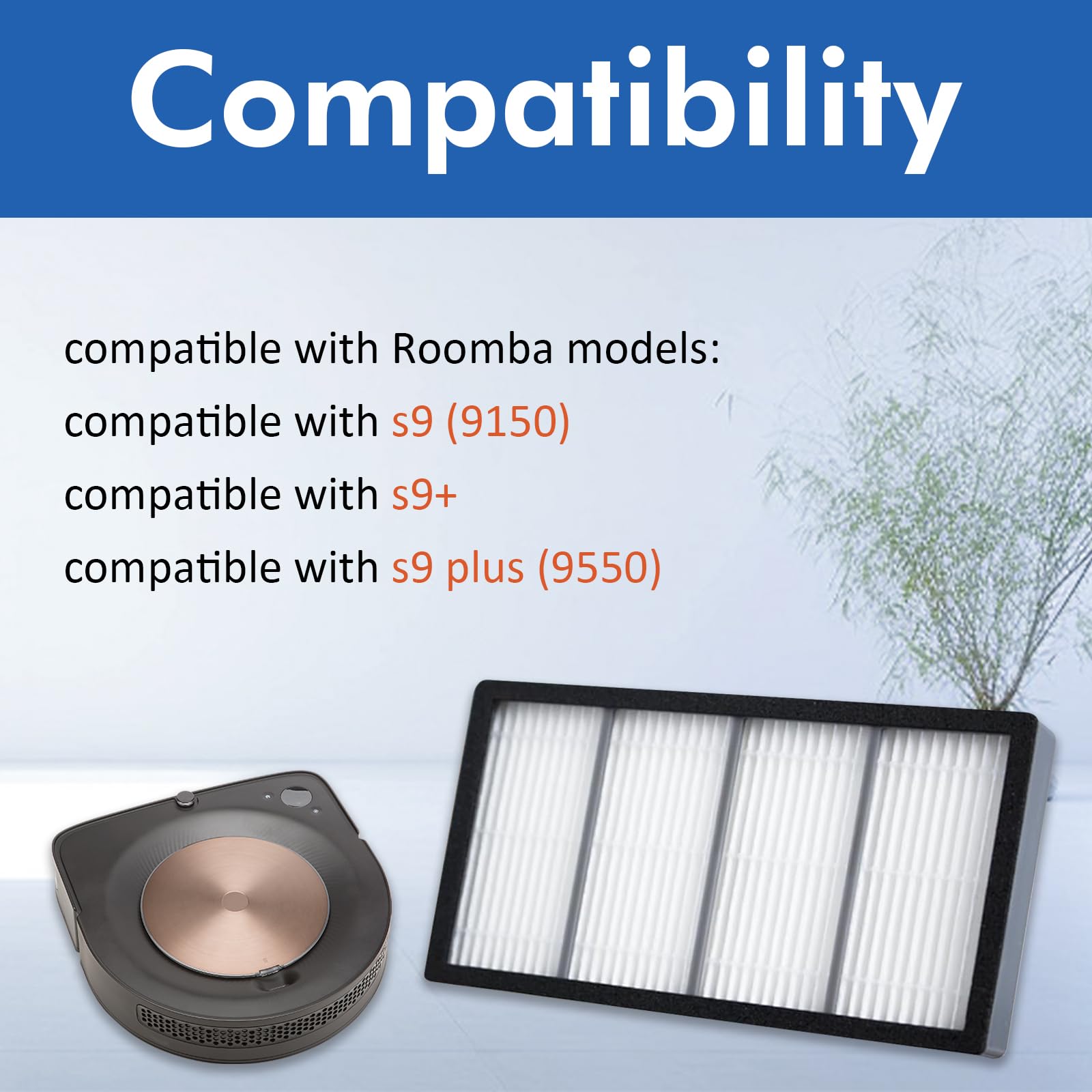 StylishClean 12 Pack Replacement Filter compatible for Roomba s9 (9150) s9+ s9 Plus (9550) s Series Robot Vacuum Cleaner