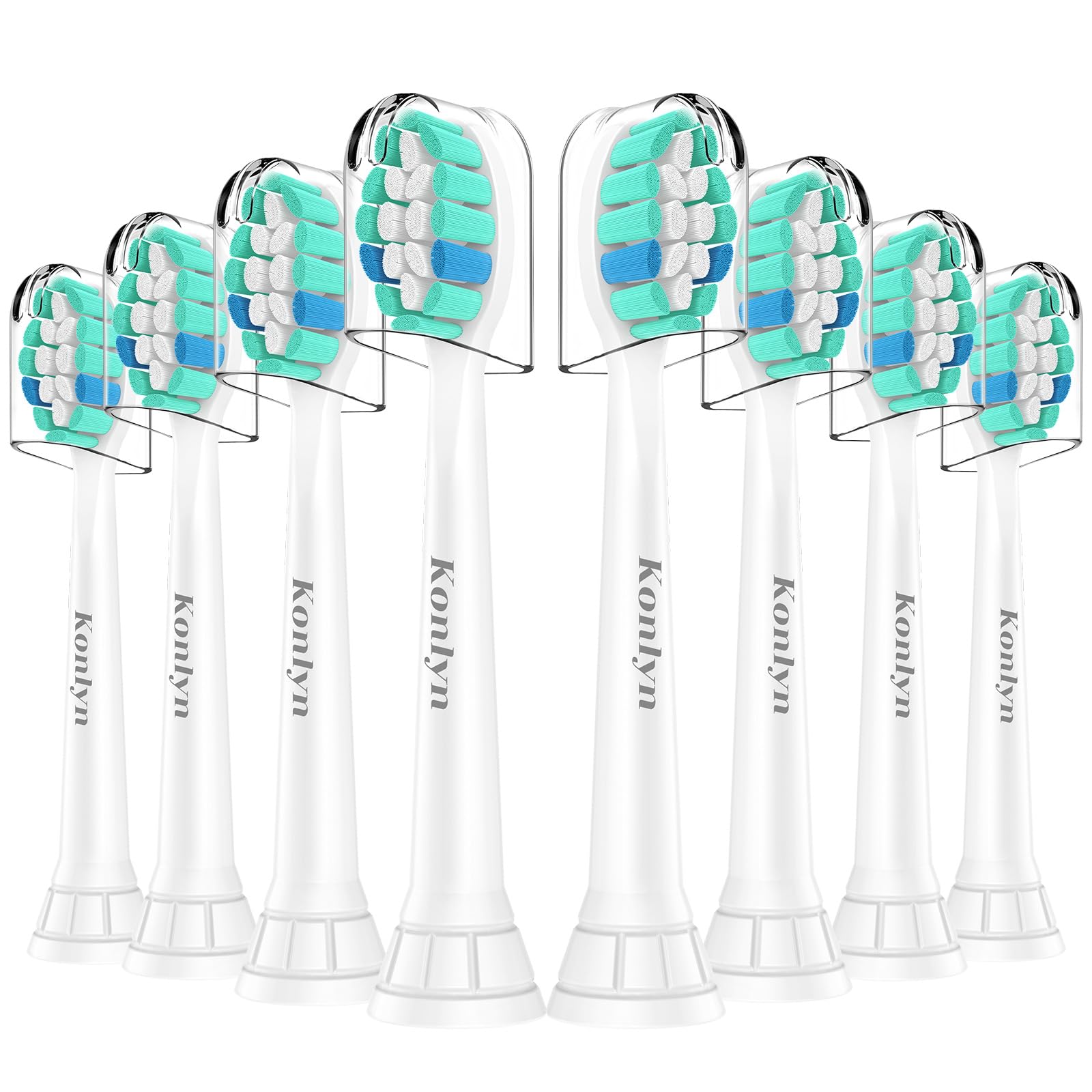 Cabezales de repuesto para Philips Sonicare - Cepillos de dientes compatibles con Philips Sonicare eléctricos y Otros Modelos Snap-On, 8 unidades (Blanco, 8 unidad (Paquete de 1))