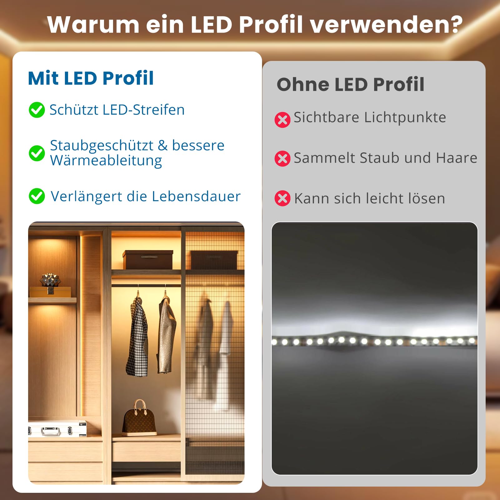 Zestaw 10 profili aluminiowych LED, srebrny kanał aluminiowy LED w kształcie litery U z mlecznobiałą pokrywą, zaślepkami i klipsami montażowymi, aluminiowy profil wytłaczany do taśm LED V02