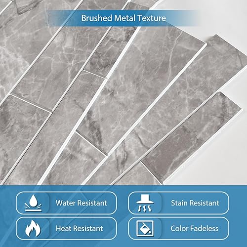 Miniatura 2 de Azulejos adhesivos para despegar y pegar en muro en azulejos de metro, azulejos de pared adhesivos para despegar y pegar, azulejos de mármol