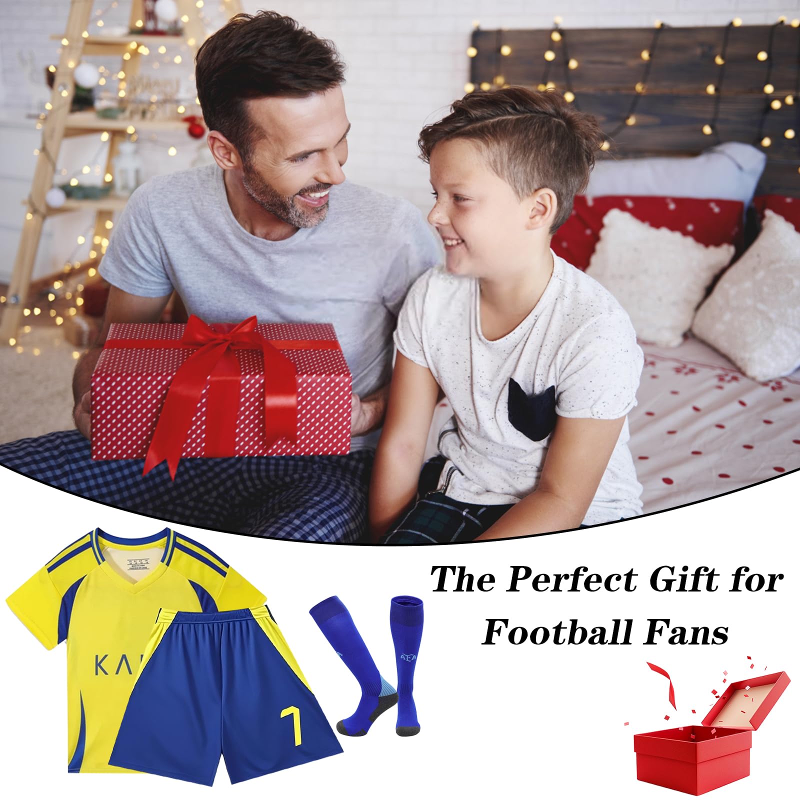 Okdance Kit da calcio per bambini, nuovo kit da calcio per ragazzi, maglia da calcio per casa e fuori casa, set di abbigliamento da allenamento regalo per ragazzi e ragazze