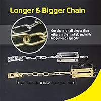 Vista 7 de Cadena de seguridad para puerta de latón sólido, seguridad para el hogar resistente, cadena de seguridad para cerradura de puerta de latón robusta