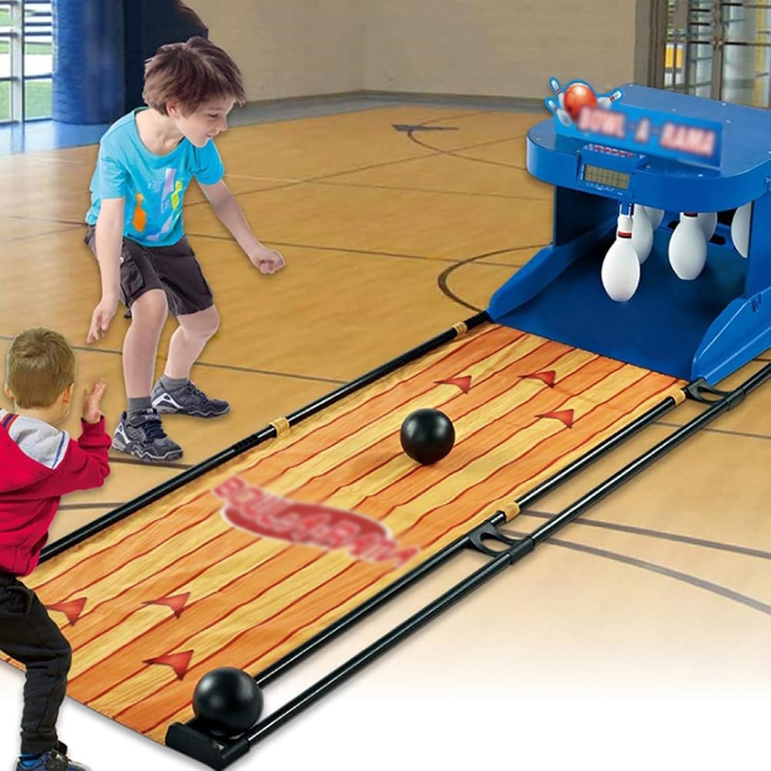 Gioco di Bowling per La Casa, Gioco di Bowling con Tabellone Segnapunti Elettronico A LED con Azzeramento Automatico, Illuminazione, Effetti Sonori di Simulazione per Un Gioco Interattivo 2m