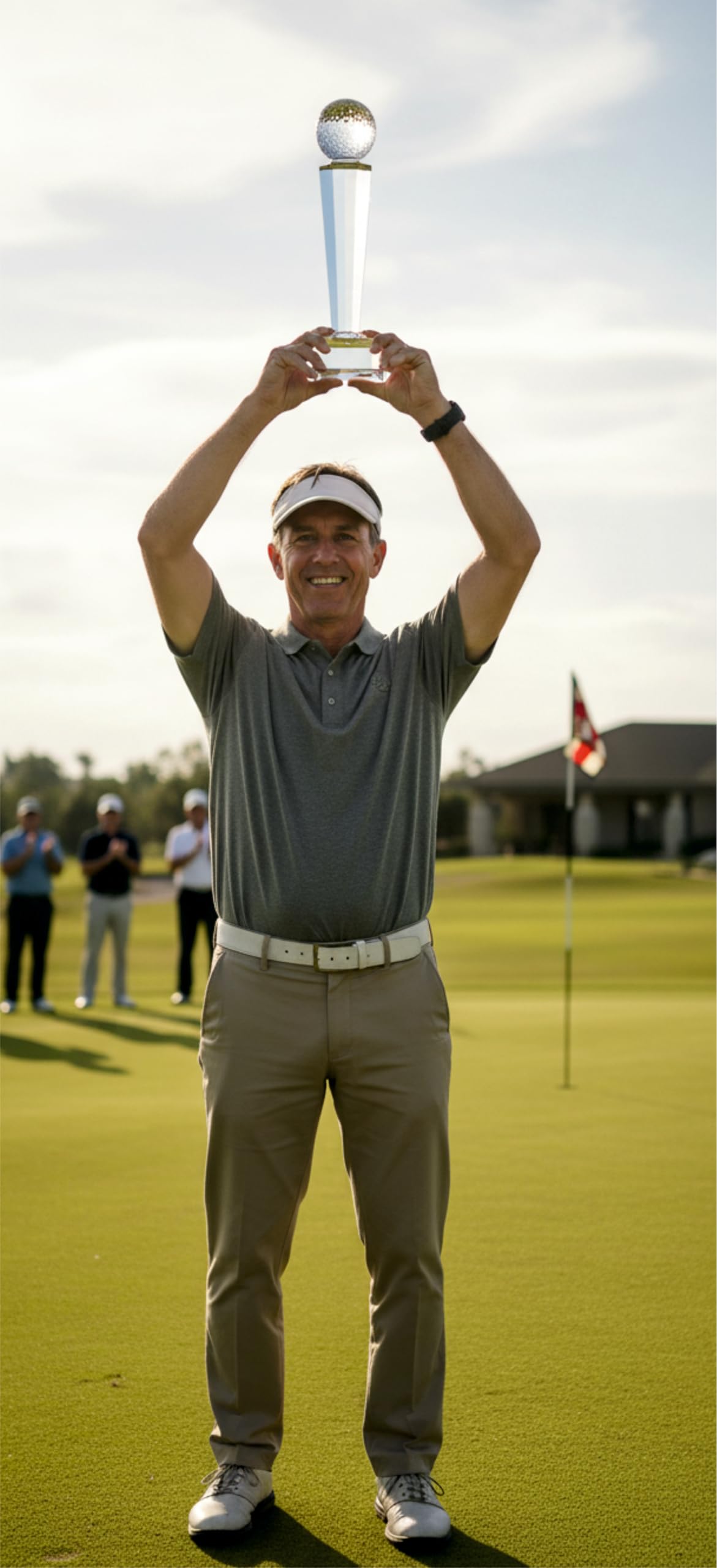 Trofeo de Golf de Cristal Grabado, Premio de 27cm de altura