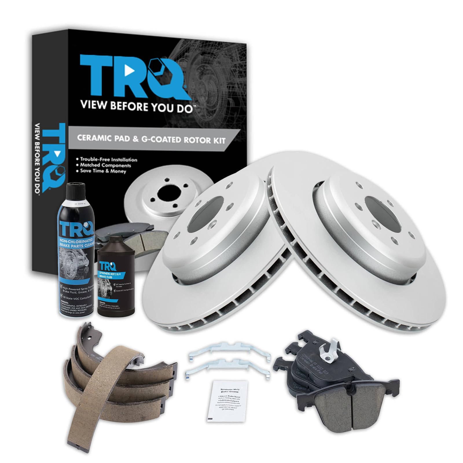 TRQ Rear Brake Pad &amp; Rotor Kit