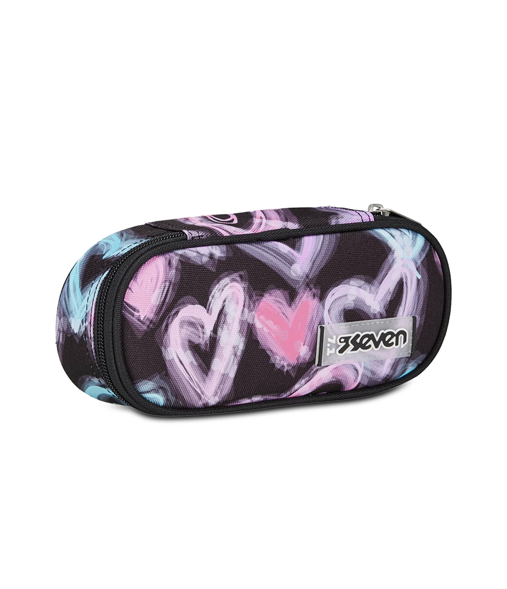 Portapenne Scuola Round Plus - Bustina Con Tasca E Elastici, Nero E Viola - Foto 10