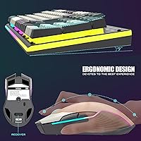 Vista 5 de RedThunder K10 Pro - Combo de teclado y ratón inalámbricos para juegos, retroiluminación RGB, batería recargable de 3800 mAh, teclado antighosting