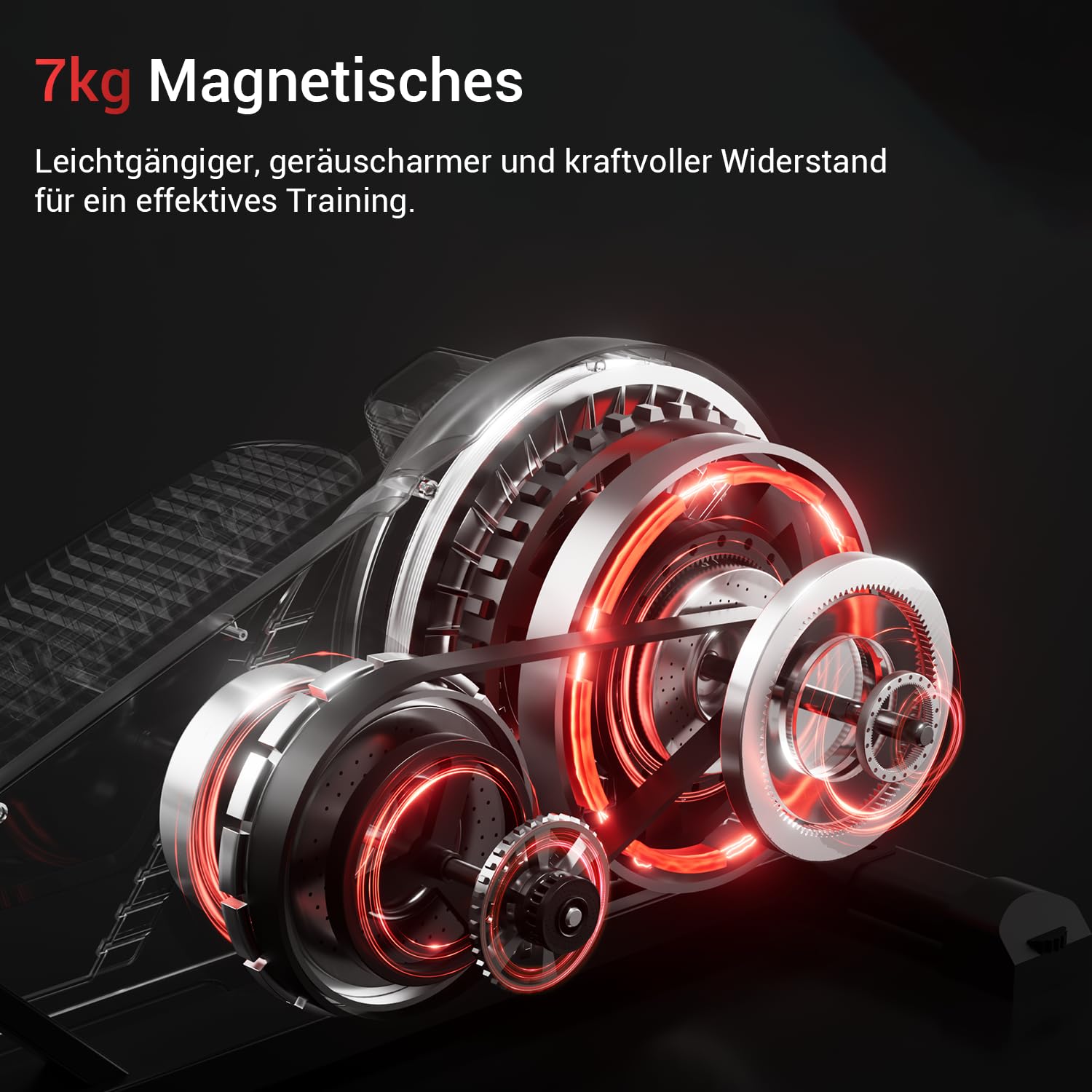 CURSOR Crosstrainer 40 cm Schrittlänge 16 Widerstandsstufen Magnetischer Ellipsentrainer Herzfrequenzgriffe LCD-Display 159 kg