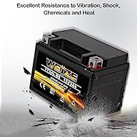 Vista 6 de Weize YTX4L-BS - Batería de motocicleta sellada recargable de alto rendimiento compatible con Polaris Scrambler, Sportsman 90, Honda Scooters NQ50