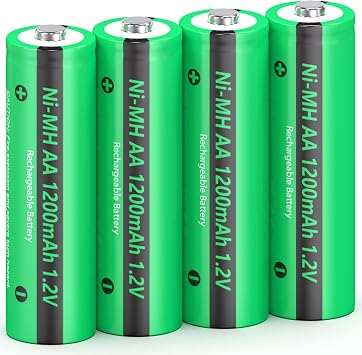PKCELL Rechargeable AA Battery, 1.2V High Capactiy 1200mAh Ni-MH Batteries, Long-Lasting Performance and Pre-Charged Double A Batteries for Garden Solar Light Lamp, Recharge up to 1000 Times - 4 Pack