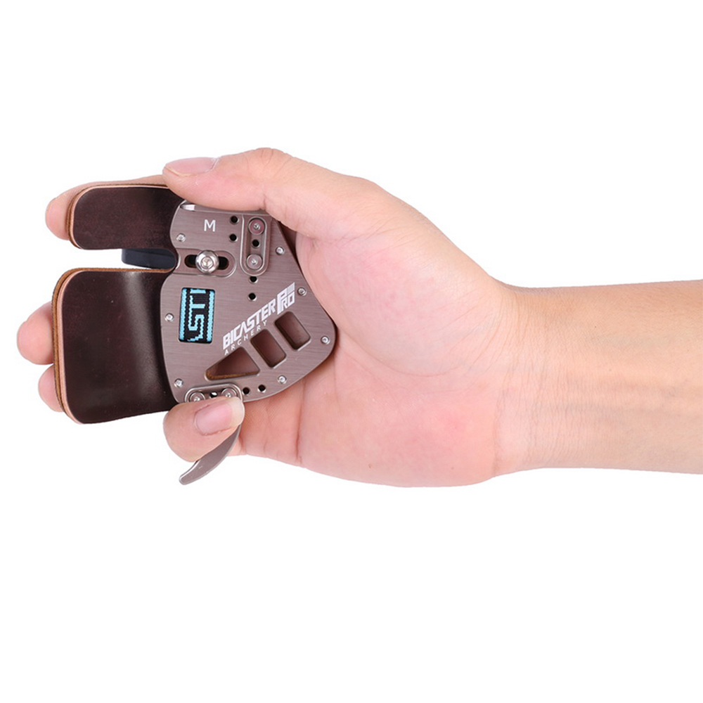 Decut Tiro con l'arco HOCKII Finger Tab Guard Alluminio + Protezione