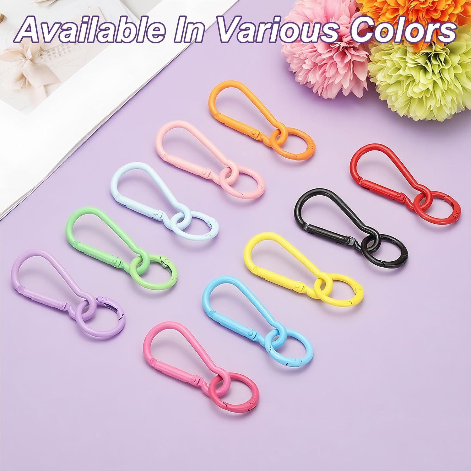 PATIKIL Keychain Clips with O Rings, Small Metal Alloy Key Ring Holder Snap Hook Keychain Clips Buckle for Women Men