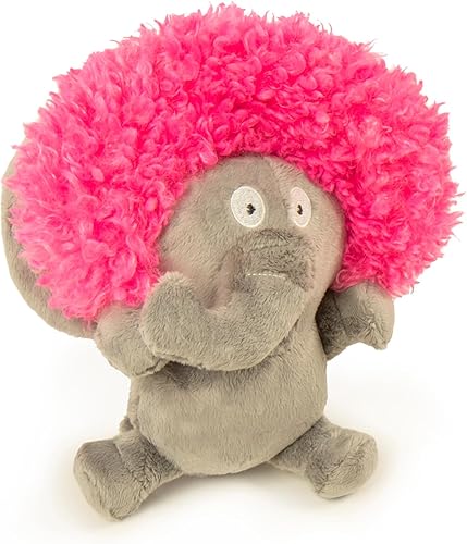 Vista 46 de goDog Flips Gator-Monkey Silent Squeak - Juguete de peluche para perro, tecnología Chew Guard, verde, grande Erizo marrón (pelos locos)