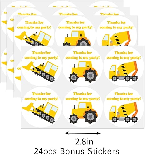 Miniatura 3 de Bolsas de dulces para fiestas de construcción con calcomanías, bolsas de regalo de construcción, suministros para fiestas de cumpleaños con temática