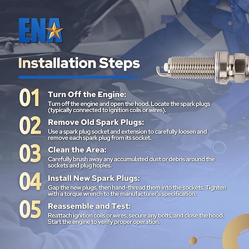 Miniatura 8 de ENA Juego de 8 bujías iridio compatibles con Chevrolet Infiniti Lexus Nissan Pontiac Scion Subaru Suzuki Toyota City Express EX35 FX35 FX50 G25 G35
