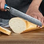 SENKEN 7-Piece Couteau de cuisine de Damas - Collection Tsunami - 67-Layer Japonais VG10 Acier - Couteau de chef, Cleaver, Santoku, Pain, Boning, & Plus