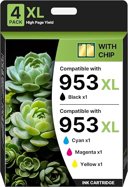 953XL Multipack Compatible para HP 953XL Multipack para HP Officejet Pro 7740 Cartuchos 7720 8710 8715 8720 8730 8200 8210 8725 7730 7740 7700 8718 8719 874 0 953 XL (negro, cian, magenta y amarillo - 1