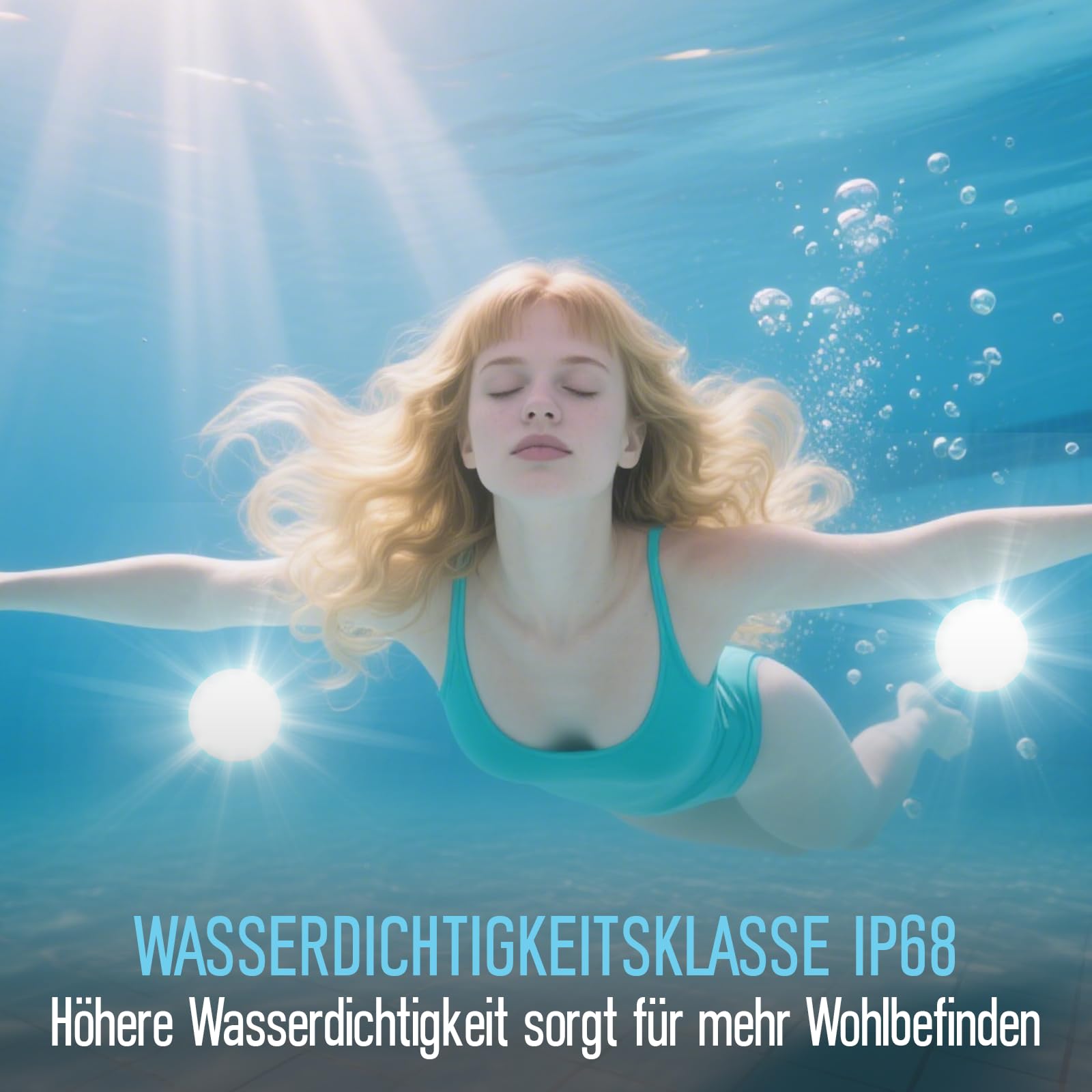 LED Poolbeleuchtung PAR56 18W Schwimmbad Ersetzt 150W 6500K Weiße Poollampe IP68 Wasserdicht Unterwasser 1800lm Poolscheinwerfe 120° Abstrahlwinkel Schwimmbadlampe 12V AC/DC