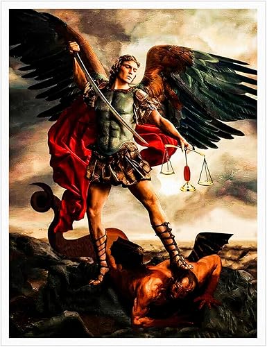 NONBER Póster de San Miguel el Arcángel, lienzo impreso para pared, decoración del hogar, sala de estar, mural moderno, aula, dormitorio, decoración