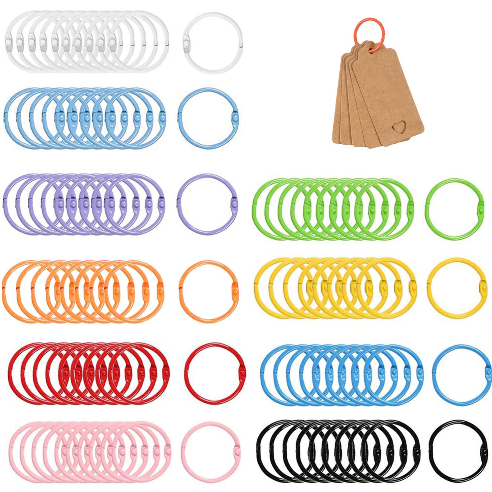 1 Inch Bunder Rings 3 Ring Binder 3 Inch MUSCELL 1 Inch Binder Rings - 100pcs Assorted ...