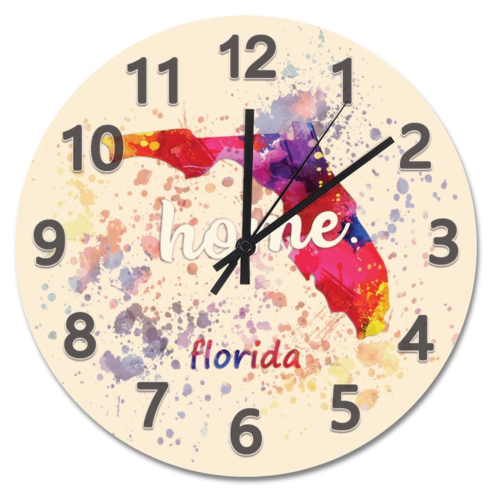 Horloge murale de style ferme moderne ronde colorée
