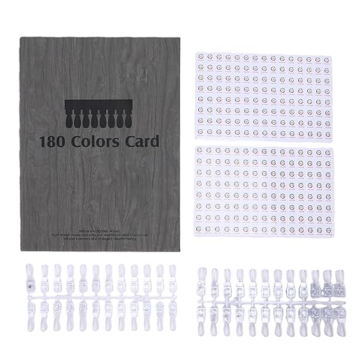Ymiko Livro Magnético de Cores de Unhas Livro Magnético de Esmaltes de Unhas Com 180 Pontas Magnéticas de 1-180 Etiquetas para (180 Cores Magnéticas + Pontas de Unha (Cinza))
