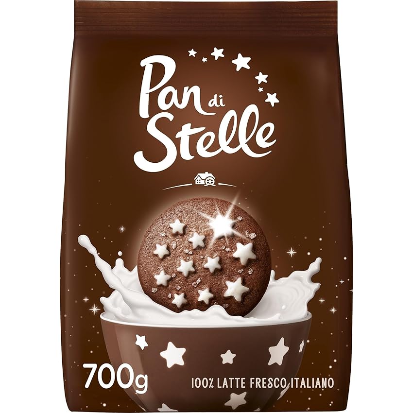 Pan di Stelle Biscotti Frollini con Cacao, Cioccolato e Latte Fresco Italiano, Colazione Ricca di Gusto, 700 g