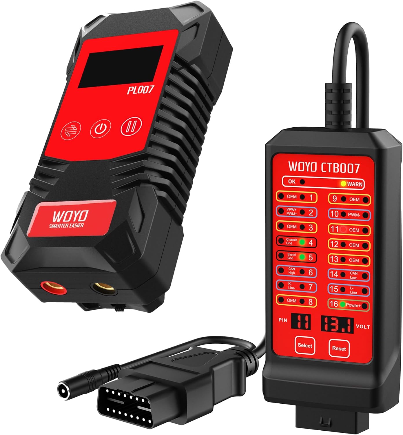 WOYO CTB007 OBD2 Breakout Box & WOYO PL007 CAN LIN PWM Tester