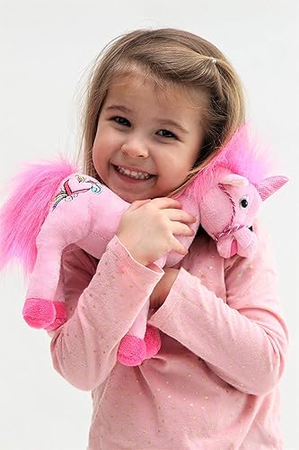 Miniatura 6 de Peluche mágico de unicornio rosa para niñas, 11 pulgadas