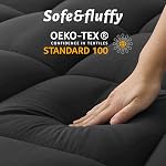 Mattress Topper, Extra Thick Plush Pillow Top for Back Pain(Black,King) | Softer Sleep Surface, Extra Cushioned Layer, Dorm and Guest Room Ready, Easy Bedding Upgrade, Size and Color Confirmed