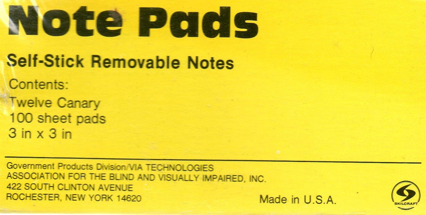 Note Pads, SelfStick Removable Notes, Twelve Count