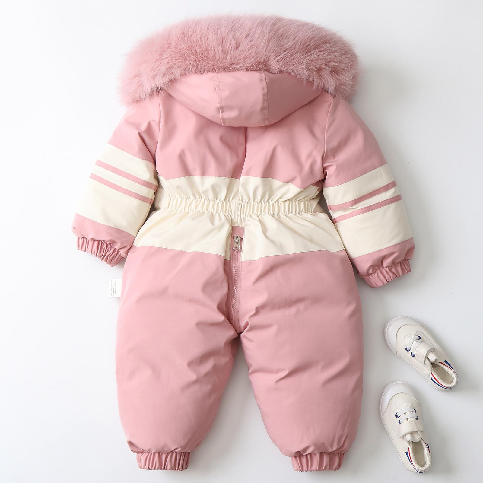Combinaison de Ski Enfant Fille à Capuche Barboteuses Fille Zippée Doudoune Une Pièce Bébé pour Hiver