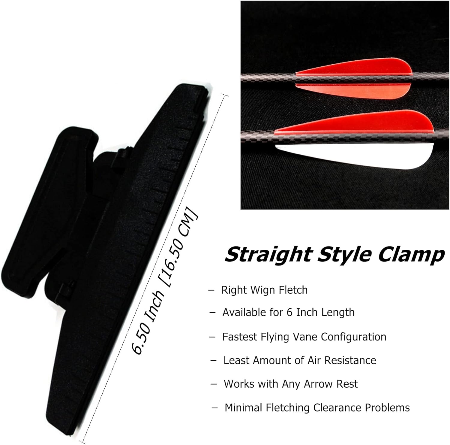 Fletching Jig with Straight Helix Clamps Adjustable Fletch Tool Feather Stick Kit for DIY Repair Arrows Bolts (Black)