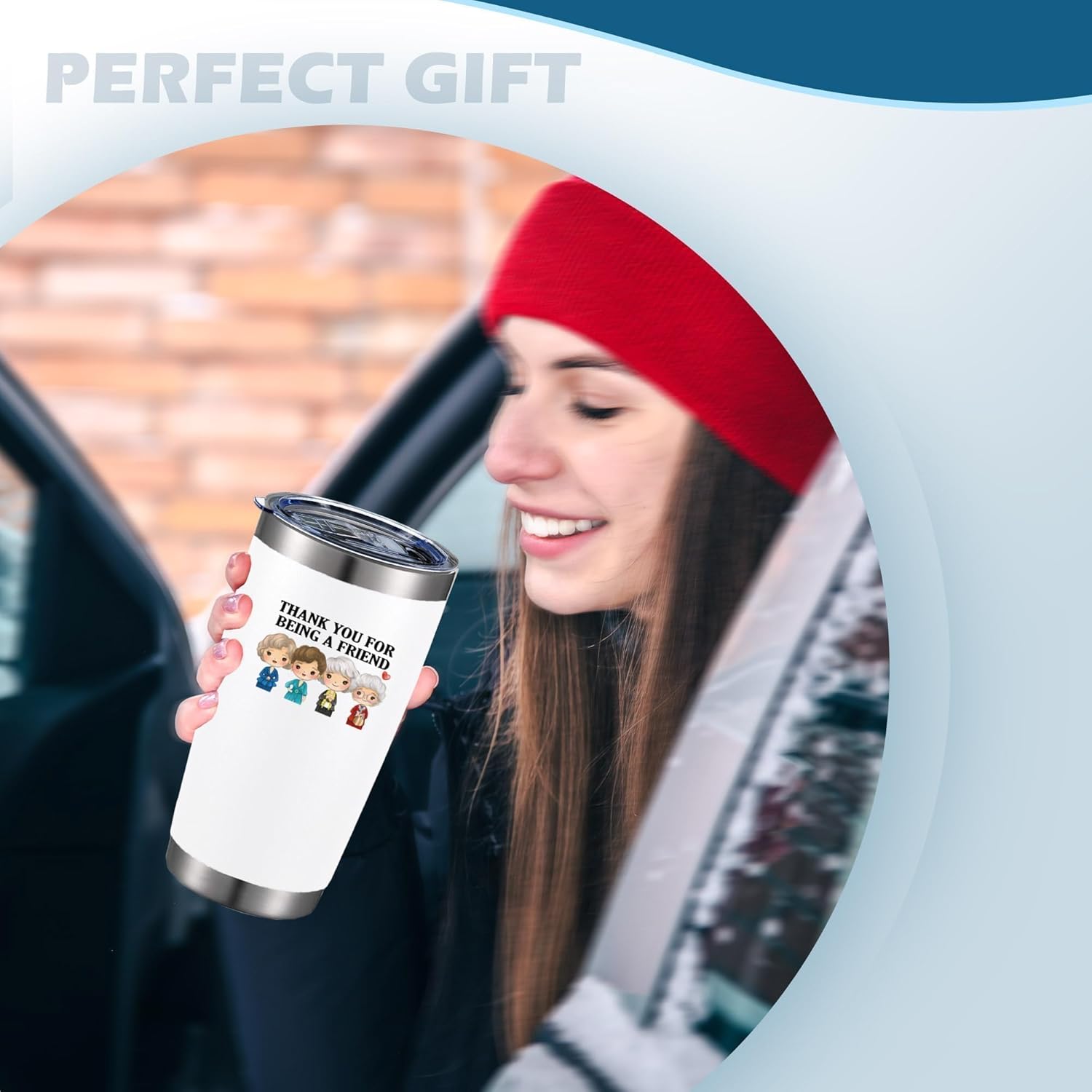 Thank You for Being A Friend Mug - Golden Girls Merchandise Gift for Friends , Friendship Birthday Mothers Day Gifts for Women Buddies Besties - Iced Coffee Tumbler Cup with Lid Straw 20 OZ (White) - Image 6