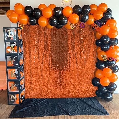 Miniatura 20 de Cortinas de fondo de lentejuelas negras con purpurina de 2 x 8 pies, 4 paneles para decoración de bodas, fiestas de cumpleaños, despedidas de Negro
