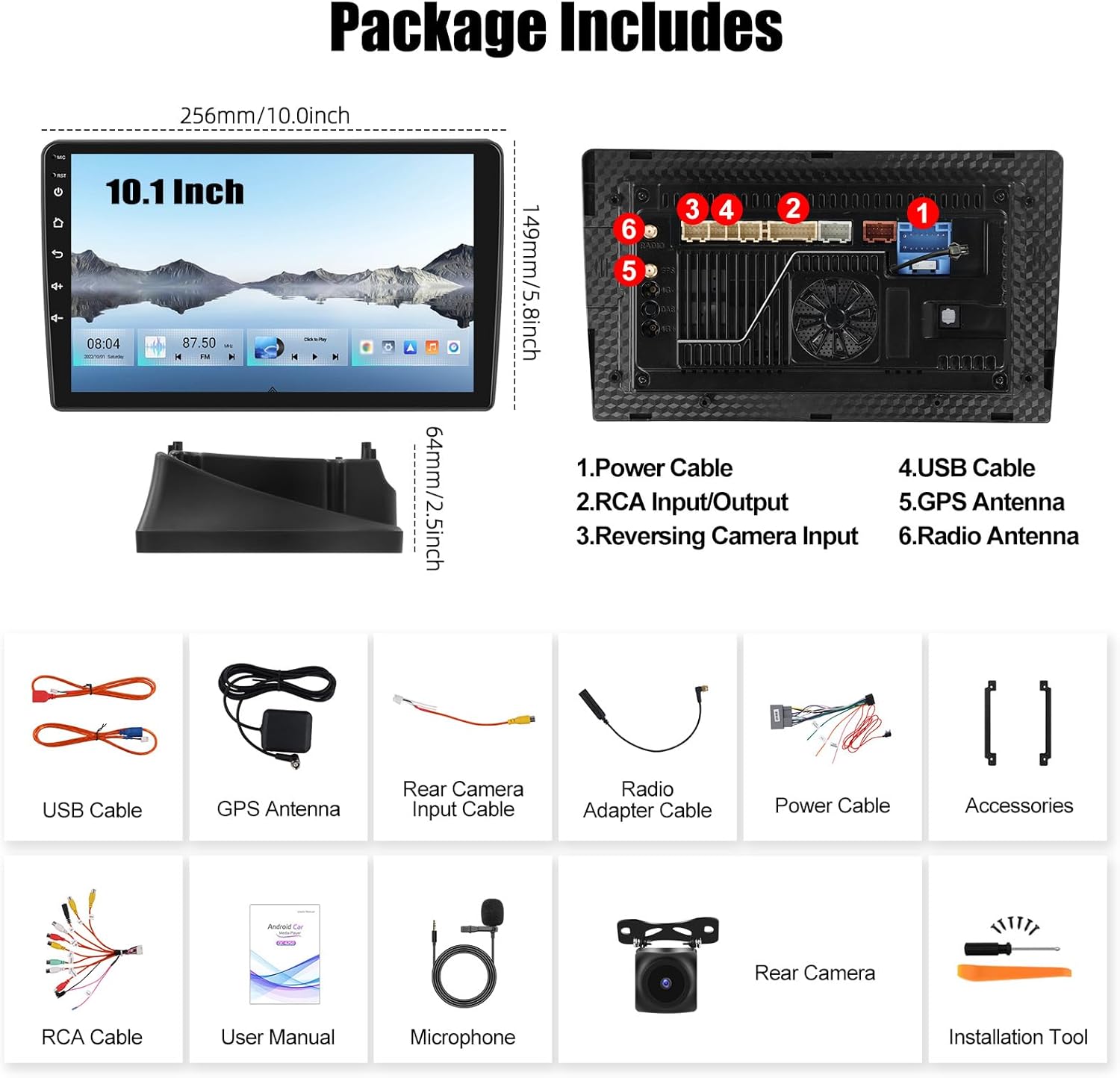 8 Core Qualcomm Android Car Stereo for Ford Explorer 2005-2010 10.1 Inch Touch Screen with CarPlay Android Auto 4G+64G Bluetooth Cooling Fan Weather Forecast UI Design Intelligent Voice