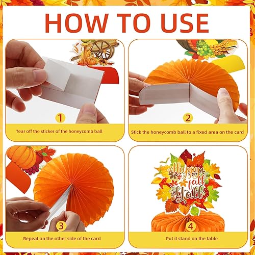 Miniatura 4 de 9 piezas de decoración de centro de mesa de otoño, decoración de mesa para fiesta de otoño, centro de mesa de Acción de Gracias, centro de mesa de