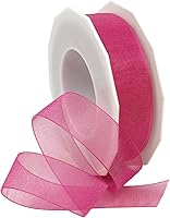 Vista 27 de Morex Ribbon 91803/100-609 Cinta de nailon Organdy, 5/8 pulgadas por 100 yardas, color rojo