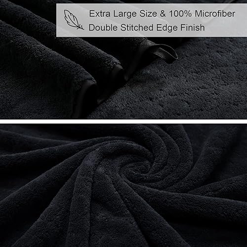 Miniatura 7 de Juego de toallas de baño negras de 8 piezas, 2 toallas de baño grandes de gran tamaño, 2 toallas de mano y 4 toallas faciales, juego de toallas de