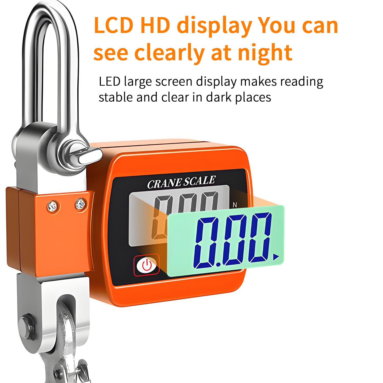 QUMOX Digital Crane Scale 500kg/1100lb, Heavy Duty Hanging Scale with LCD Display, Tare/Hold Function - Image 4